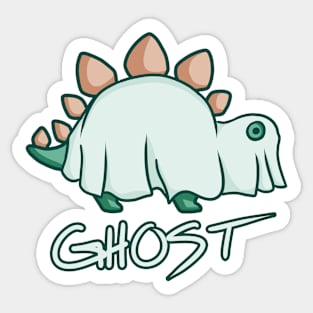 Stegosaurus disguised as a ghost, dino, dinosaur Sticker